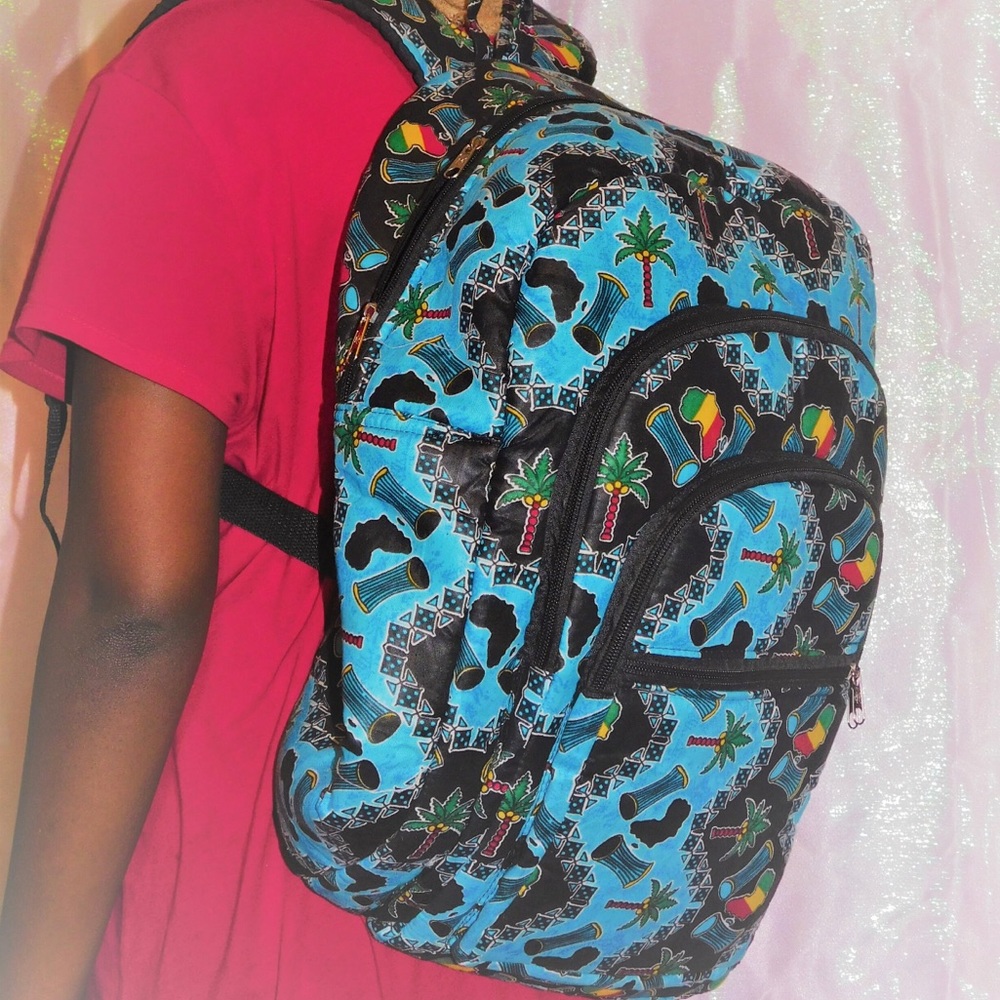 Beautiful African Wax Print Backpack - Picture 2 of 3